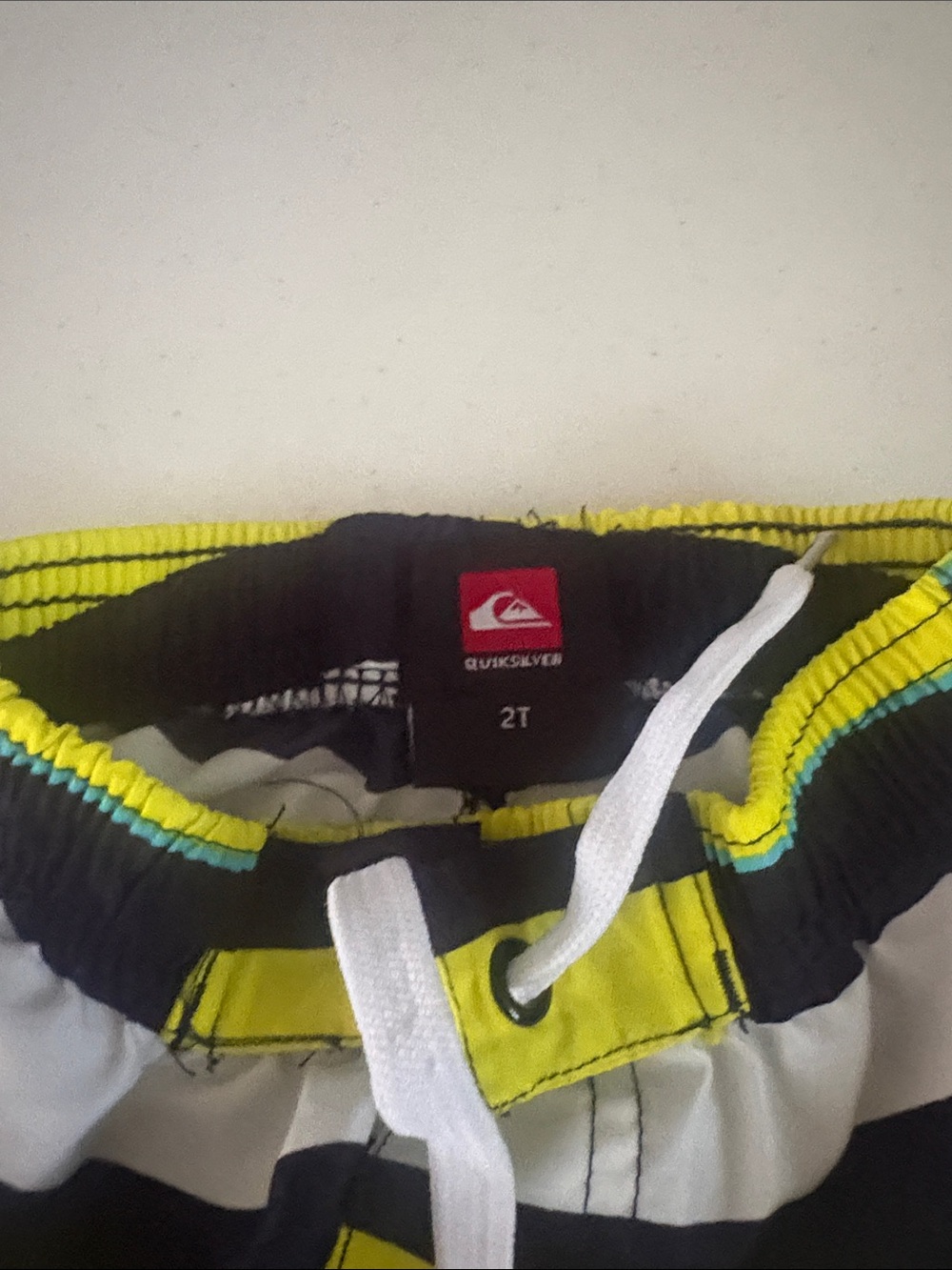 Quiksilver Boys' Yellow, Navy & White Striped Swim Shorts - Picture 3 of 4